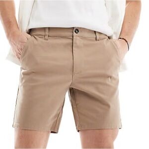 ASOS DESIGN Mens Tan skinny chino shorts